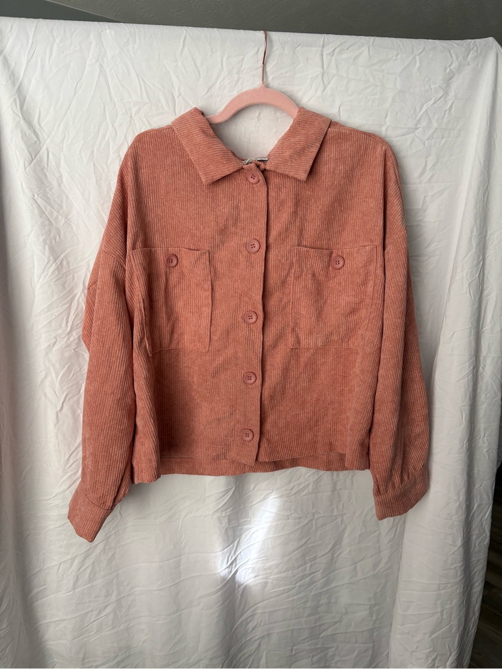 HYFVE Dusty Rose Corduroy Button Jacket - Picture 1 of 4